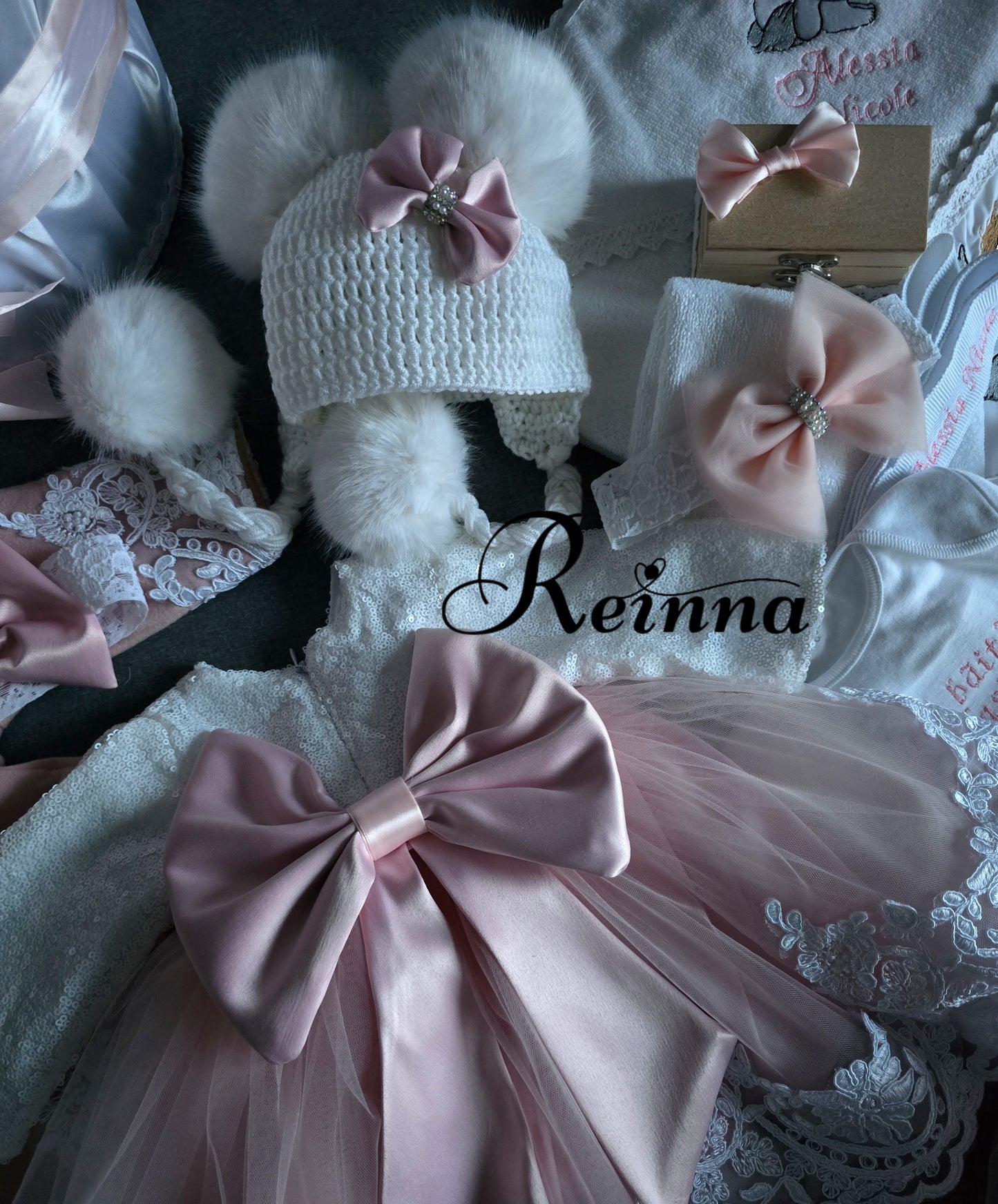 Trusou complet pentru botez, cu ingerasi