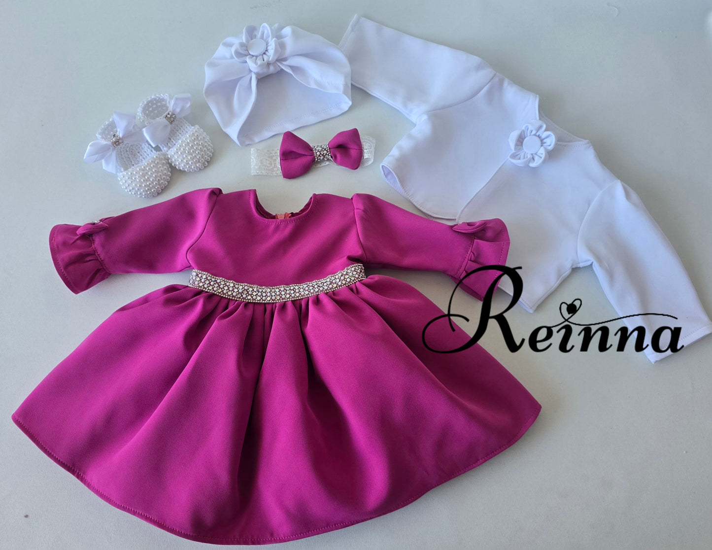Set Botez/Evenimente cu Rochie fucsia