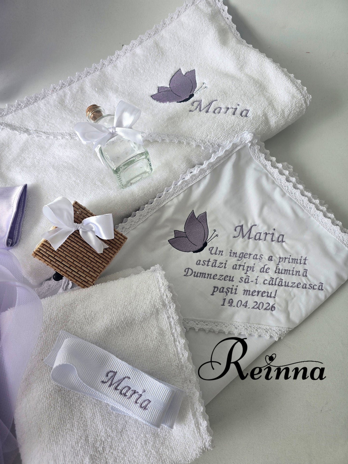Trusou pentru botez Lila cu fluturași Essential