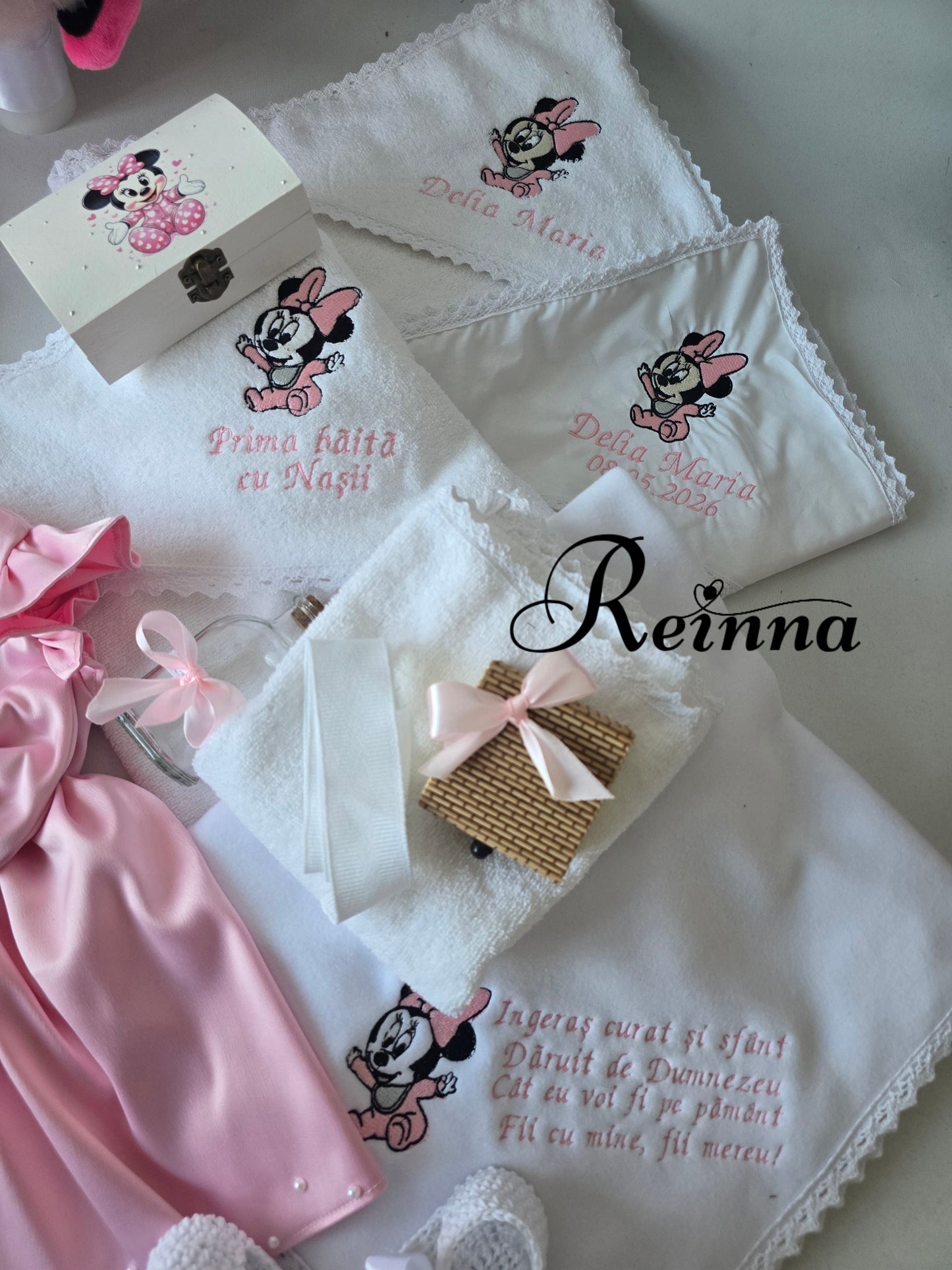 Pachet complet Botez fete și Set prima băiță cu Nașii