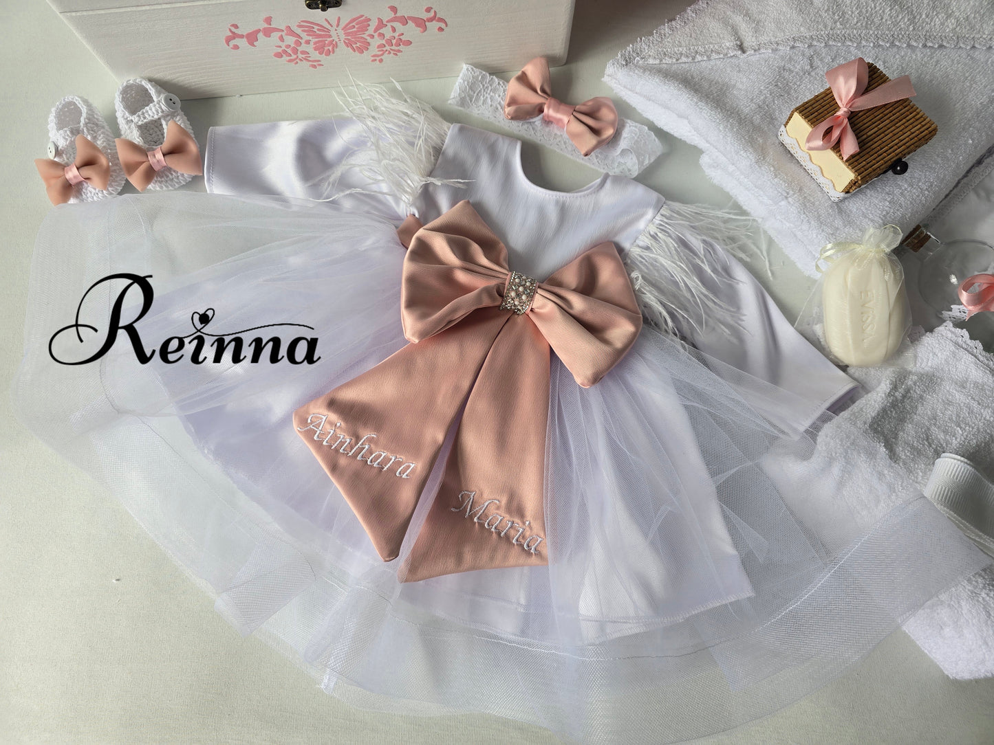 Pachet complet Botez fete Rochie Albă