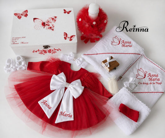 Pachet complet Botez fete Rochie Roșie