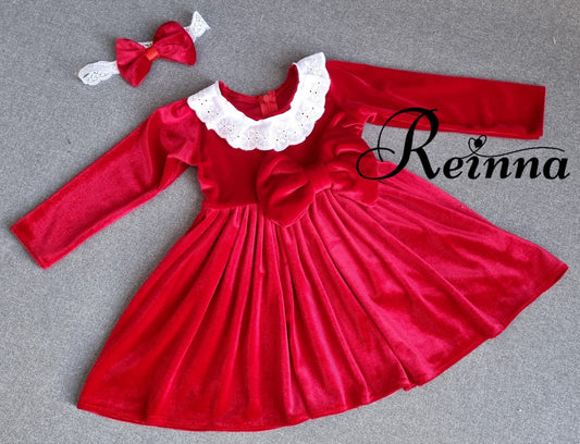 Rochie de Crăciun din Catifea Roșie